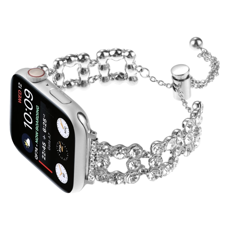 For Apple Watch Ultra 49mm Rhinestone Metal Bracelet Watch Band(Silver) - free shipping - PMC TechLife - Order now!