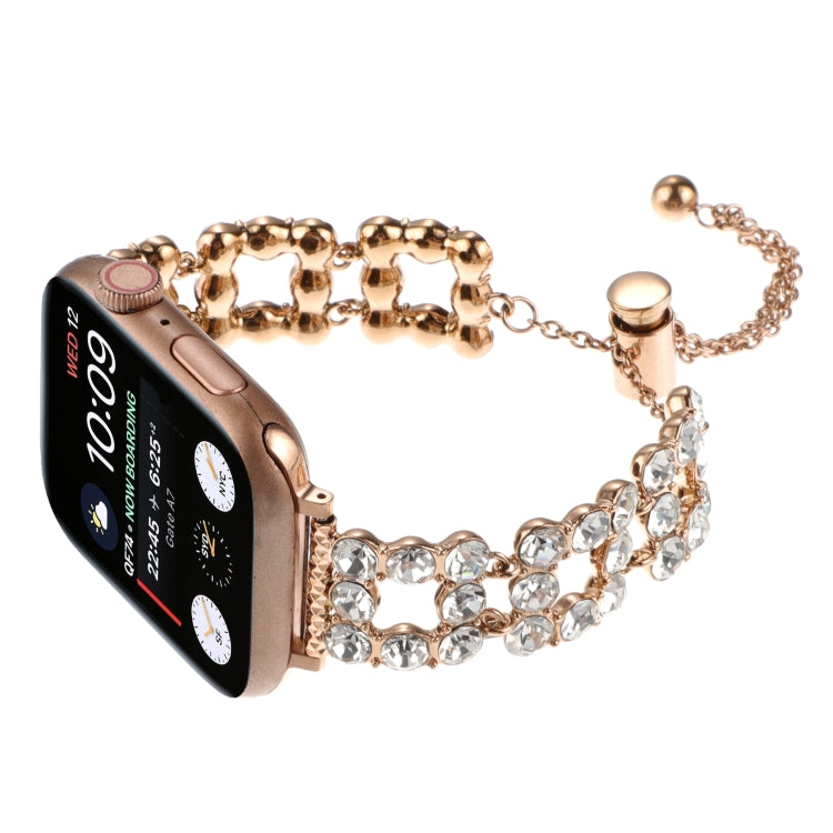For Apple Watch SE 40mm Rhinestone Metal Bracelet Watch Band(Rose Gold) - free shipping - PMC TechLife - Order now!