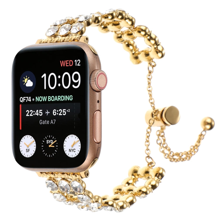 For Apple Watch 42mm Rhinestone Metal Bracelet Watch Band(Gold) - free shipping - PMC TechLife - Order now!