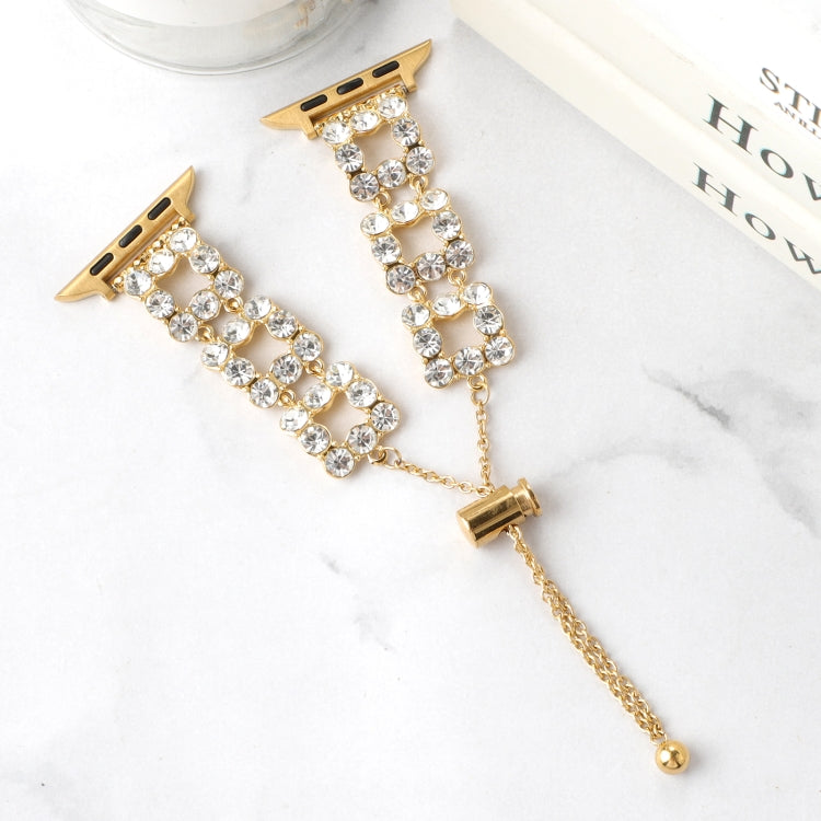 For Apple Watch 38mm Rhinestone Metal Bracelet Watch Band(Gold) - free shipping - PMC TechLife - Order now!