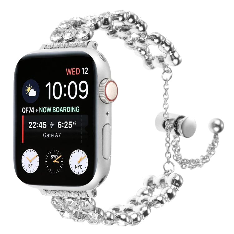 For Apple Watch 38mm Rhinestone Metal Bracelet Watch Band(Silver) - free shipping - PMC TechLife - Order now!