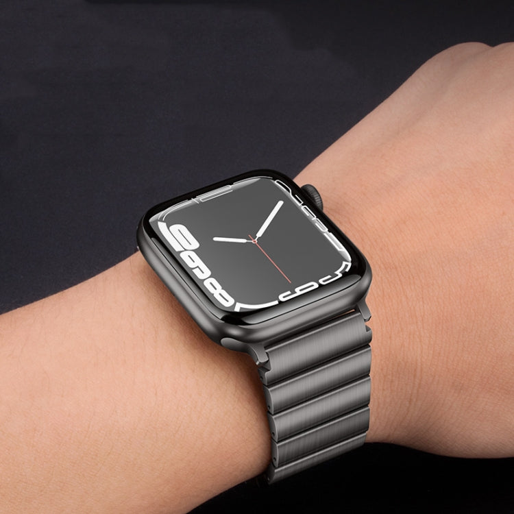 For Apple Watch Series 10 46mm PG60 Single Bead Bamboo Joint Titanium Metal Watch Band(Black) - free shipping - PMc TechLife - Order now!
