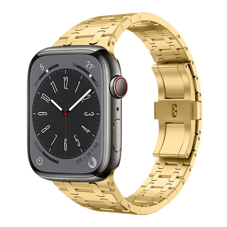For Apple Watch Series 9 45mm PG94 Dual-link Modified Stainless Steel Watch Band(Gold) - free shipping - PMC TechLife - Order now!