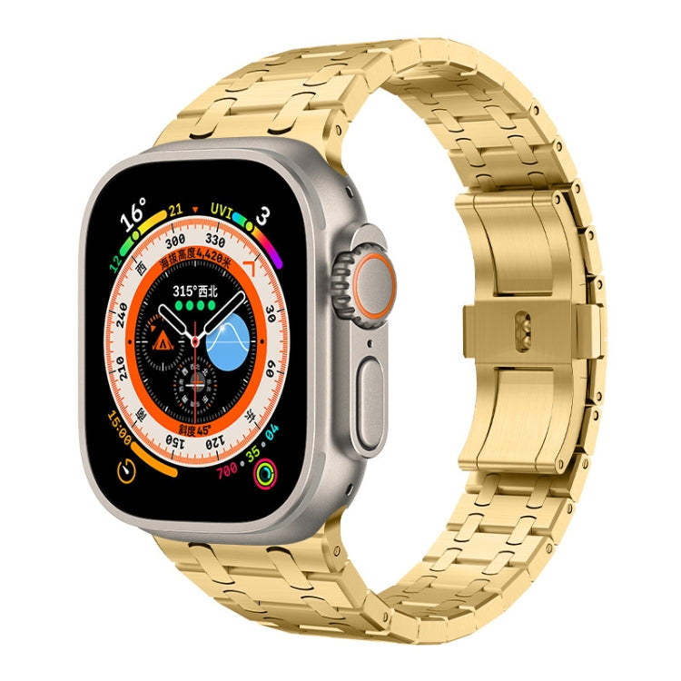 For Apple Watch Ultra 49mm PG94 Dual-link Modified Stainless Steel Watch Band(Gold) - free shipping - PMC TechLife - Order now!