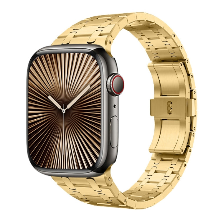 For Apple Watch Series 10 42mm PG94 Dual-link Modified Stainless Steel Watch Band(Gold) - free shipping - PMC TechLife - Order now!