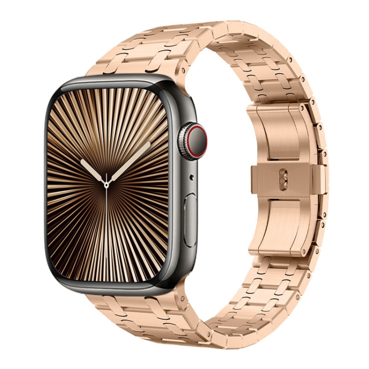 For Apple Watch Series 10 42mm PG94 Dual-link Modified Stainless Steel Watch Band(Rose Gold) - free shipping - PMC TechLife - Order now!