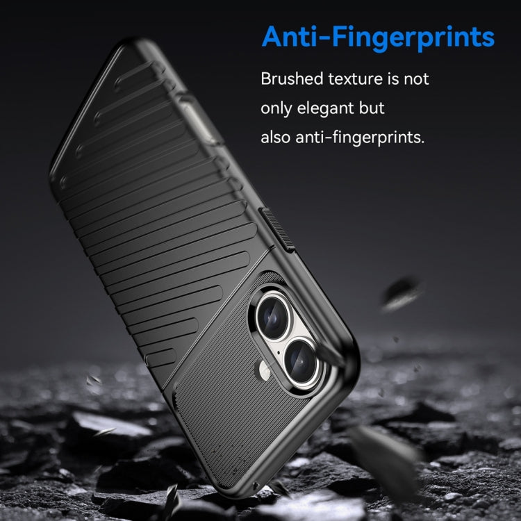 For iPhone 16 Plus Thunderbolt Shockproof Soft TPU Phone Case(Black) - iPhone 16 Plus Cases by PMC Jewellery | Online Shopping South Africa | PMC Jewellery | Buy Now Pay Later Mobicred