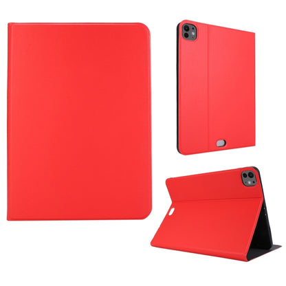 For iPad Pro 11 2024 Stretch Voltage Plain Leather Smart Tablet Case(Red) - iPad Pro 11 2024 Cases by PMC Jewellery | Online Shopping South Africa | PMC Jewellery | Buy Now Pay Later Mobicred