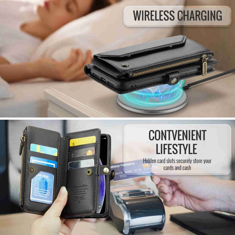 For iPhone XS / X CaseMe C36 Card Slots Zipper Wallet RFID Anti-theft Leather Phone Case(Black) - free shipping - PMC Jewellery - Order now!