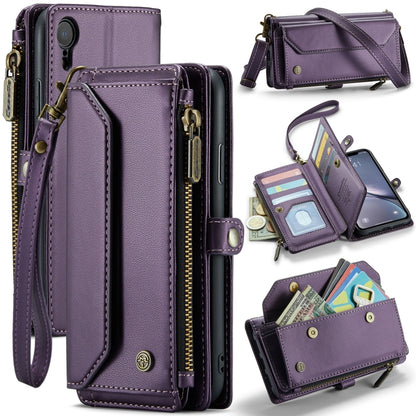 For iPhone XR CaseMe C36 Card Slots Zipper Wallet RFID Anti-theft Leather Phone Case(Purple) - More iPhone Cases by CaseMe | Online Shopping South Africa | PMC Jewellery | Buy Now Pay Later Mobicred