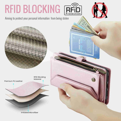 For iPhone XR CaseMe C36 Card Slots Zipper Wallet RFID Anti-theft Leather Phone Case(Pink) - More iPhone Cases by CaseMe | Online Shopping South Africa | PMC Jewellery | Buy Now Pay Later Mobicred