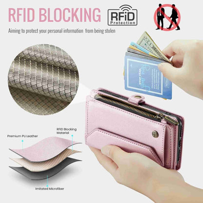 For iPhone 11 Pro Max CaseMe C36 Card Slots Zipper Wallet RFID Anti-theft Leather Phone Case(Pink) - iPhone 11 Pro Max Cases by CaseMe | Online Shopping South Africa | PMC Jewellery | Buy Now Pay Later Mobicred