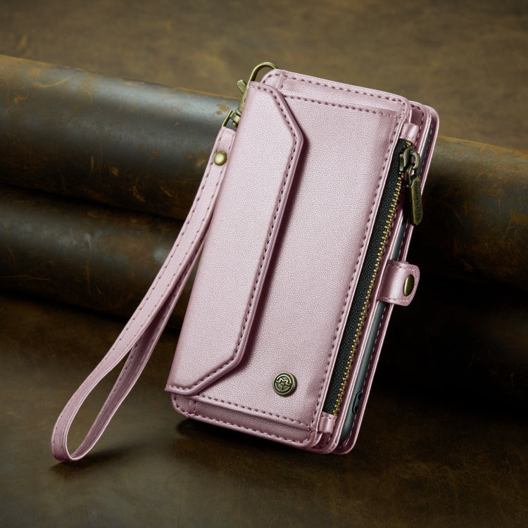 For iPhone 12 CaseMe C36 Card Slots Zipper Wallet RFID Anti-theft Leather Phone Case(Pink) - iPhone 12 / 12 Pro Cases by CaseMe | Online Shopping South Africa | PMC Jewellery | Buy Now Pay Later Mobicred