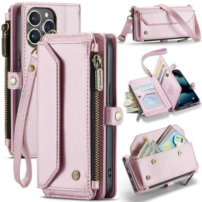 For iPhone 13 Pro CaseMe C36 Card Slots Zipper Wallet RFID Anti-theft Leather Phone Case(Pink) - iPhone 13 Pro Cases by CaseMe | Online Shopping South Africa | PMC Jewellery | Buy Now Pay Later Mobicred