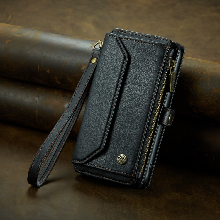 For iPhone 15 CaseMe C36 Card Slots Zipper Wallet RFID Anti-theft Leather Phone Case(Black) - free shipping - PMC Jewellery - Order now!