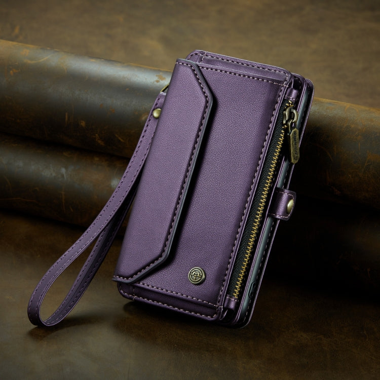 For iPhone SE 2022 / SE 2020 CaseMe C36 Card Slots Zipper Wallet RFID Anti-theft Leather Phone Case(Purple) - free shipping - PMC Jewellery - Order now!