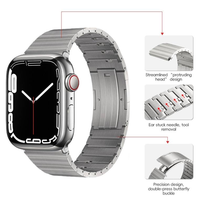 For Apple Watch SE 2023 40mm PG65 Single Bead Bamboo Joint Spring Bars Titanium Metal Watch Band(Silver) - free shipping - PMc TechLife - Order now!