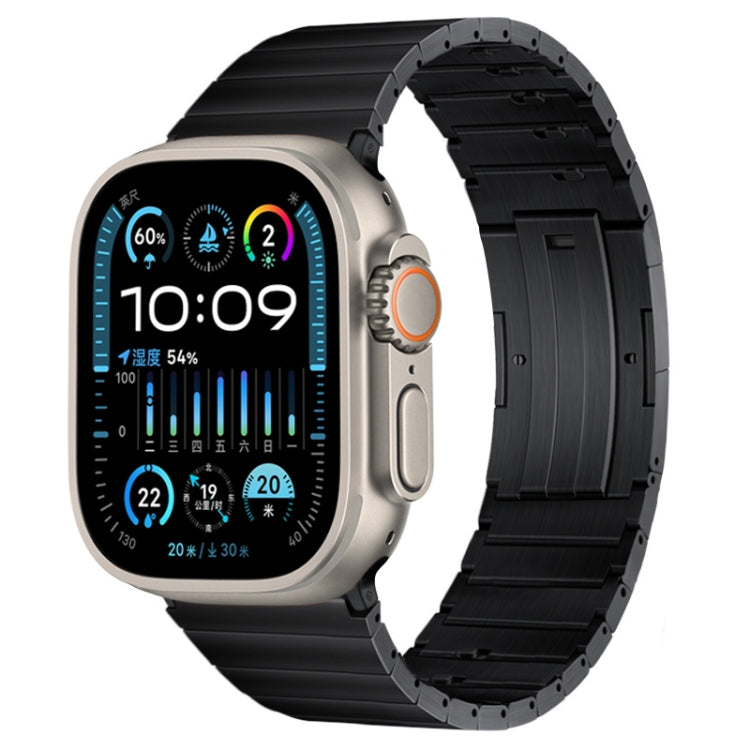 For Apple Watch Ultra 2 49mm PG65 Single Bead Bamboo Joint Spring Bars Titanium Metal Watch Band(Black) - free shipping - PMC Jewellery - Order now!