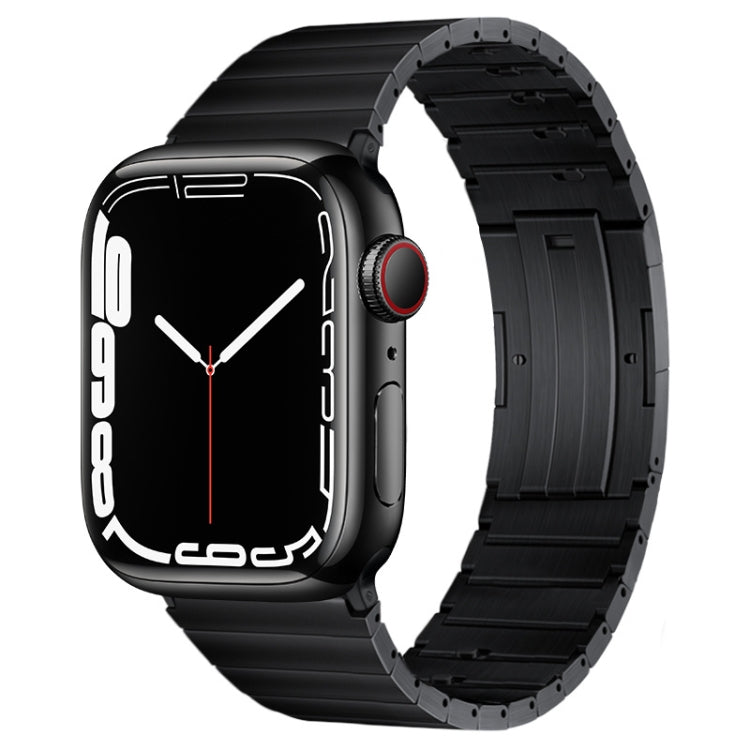 For Apple Watch Series 9 41mm PG65 Single Bead Bamboo Joint Spring Bars Titanium Metal Watch Band(Black) - free shipping - PMc TechLife - Order now!