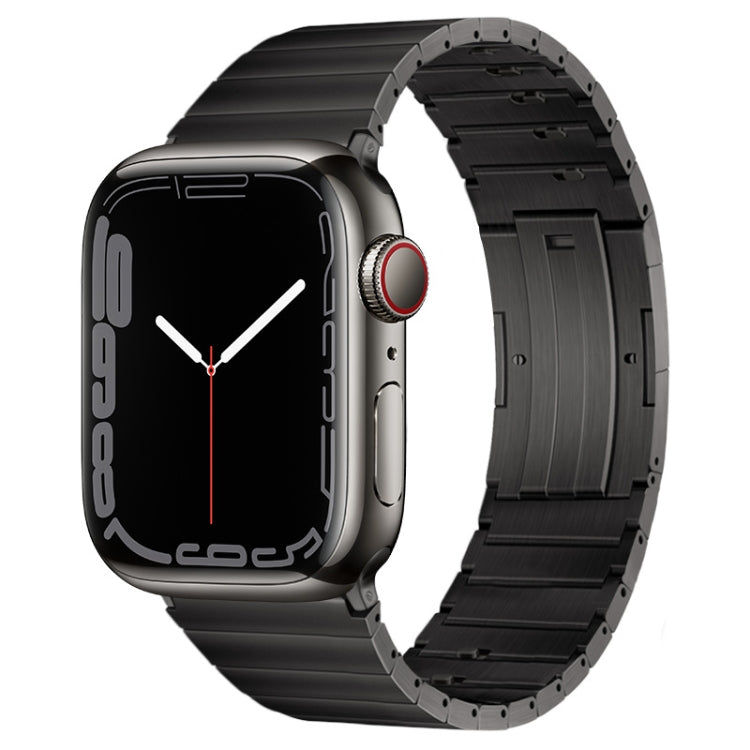For Apple Watch Series 8 45mm PG65 Single Bead Bamboo Joint Spring Bars Titanium Metal Watch Band(Graphite Black) - free shipping - PMc TechLife - Order now!