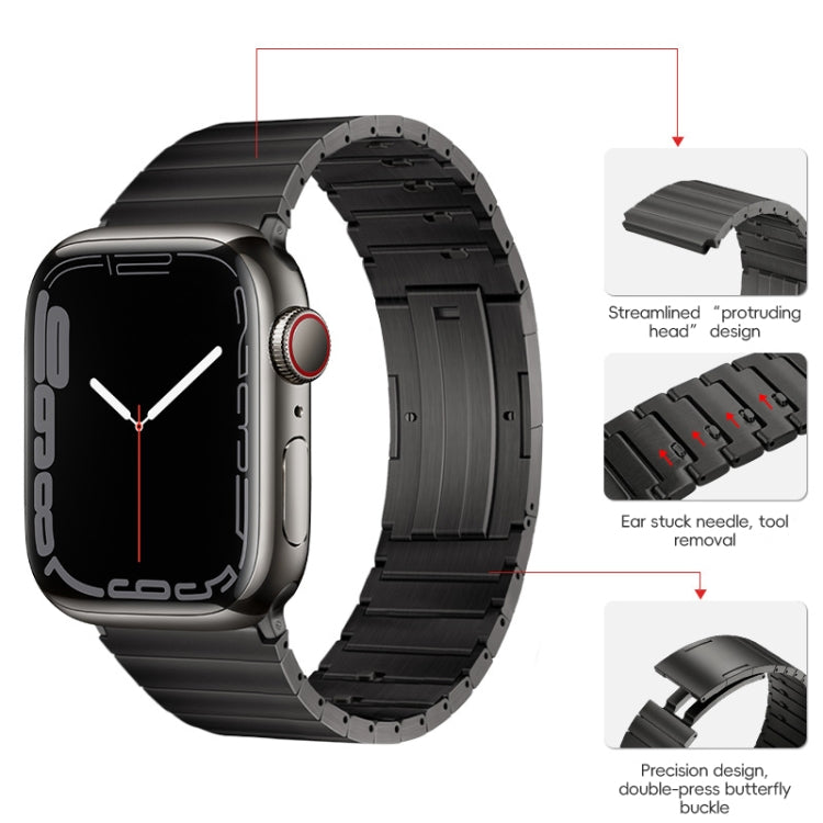 For Apple Watch Series 4 40mm PG65 Single Bead Bamboo Joint Spring Bars Titanium Metal Watch Band(Graphite Black) - free shipping - PMc TechLife - Order now!