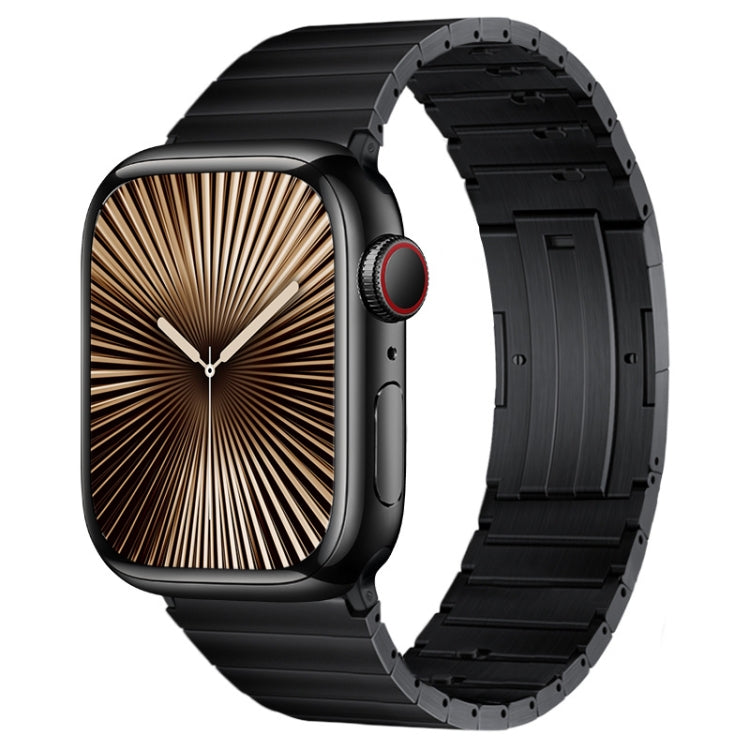 For Apple Watch Series 10 42mm PG65 Single Bead Bamboo Joint Spring Bars Titanium Metal Watch Band(Black) - free shipping - PMc TechLife - Order now!
