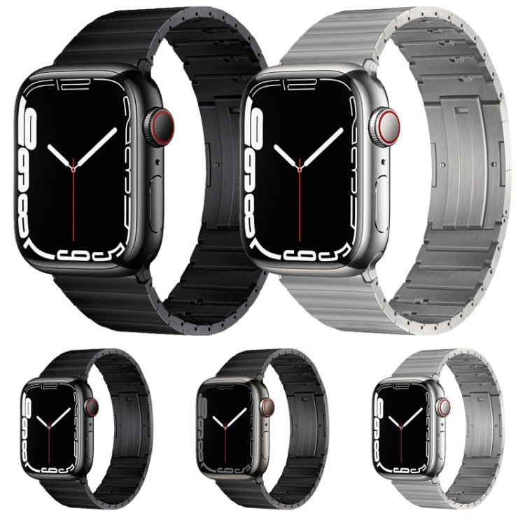 For Apple Watch Series 2 38mm PG65 Single Bead Bamboo Joint Spring Bars Titanium Metal Watch Band(Graphite Black) - free shipping - PMc TechLife - Order now!