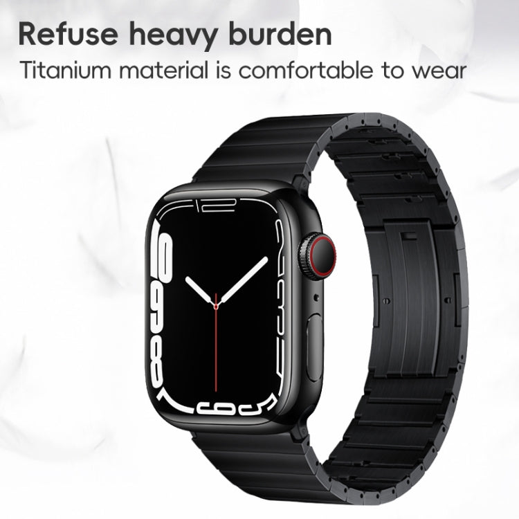 For Apple Watch Series 8 41mm PG65 Single Bead Bamboo Joint Spring Bars Titanium Metal Watch Band(Black) - free shipping - PMc TechLife - Order now!