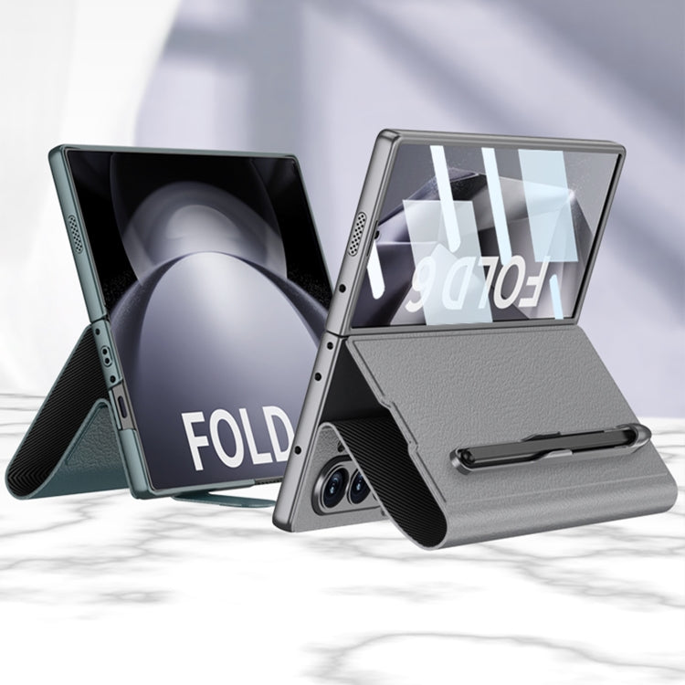 For Samsung Galaxy Z Fold6 GKK Integrated Flip Leather Case with Pen Slotm, Stylus Not Included(Green) - free shipping - PMC Jewellery - Order now!