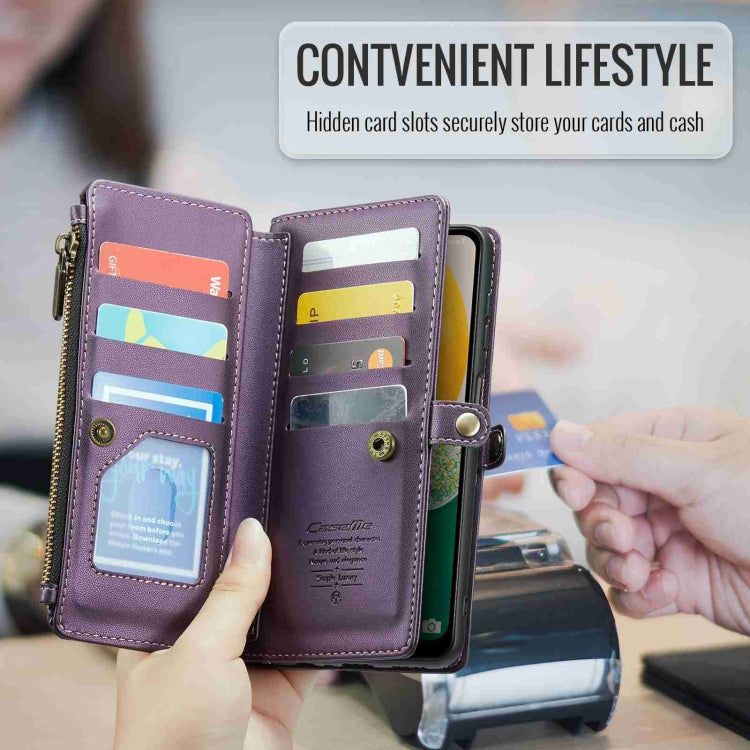 For Samsung Galaxy A13 5G / 4G CaseMe C36 Card Slots Zipper Wallet RFID Anti-theft Leather Phone Case(Purple) - Galaxy Phone Cases by CaseMe | Online Shopping South Africa | PMC Jewellery | Buy Now Pay Later Mobicred