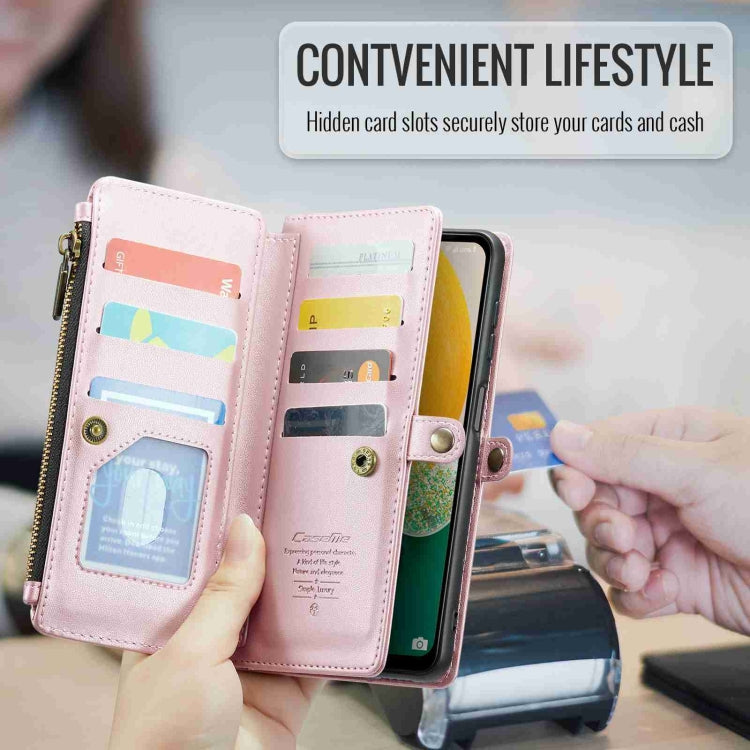 For Samsung Galaxy A13 5G / 4G CaseMe C36 Card Slots Zipper Wallet RFID Anti-theft Leather Phone Case(Pink) - free shipping - PMC Jewellery - Order now!