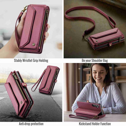 For Samsung Galaxy A14 5G / 4G CaseMe C36 Card Slots Zipper Wallet RFID Anti-theft Leather Phone Case(Wine Red) - Galaxy Phone Cases by CaseMe | Online Shopping South Africa | PMC Jewellery | Buy Now Pay Later Mobicred