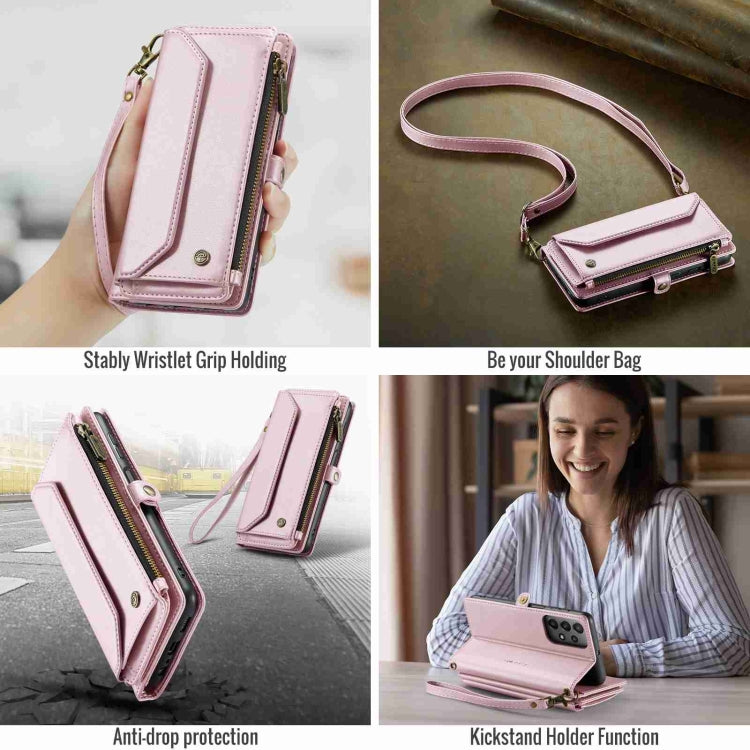 For Samsung Galaxy A23 CaseMe C36 Card Slots Zipper Wallet RFID Anti-theft Leather Phone Case(Pink) - Galaxy Phone Cases by CaseMe | Online Shopping South Africa | PMC Jewellery | Buy Now Pay Later Mobicred