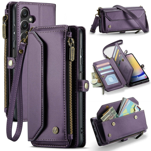 For Samsung Galaxy A25 CaseMe C36 Card Slots Zipper Wallet RFID Anti-theft Leather Phone Case(Purple) - Galaxy Phone Cases by CaseMe | Online Shopping South Africa | PMC Jewellery | Buy Now Pay Later Mobicred