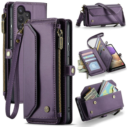 For Samsung Galaxy A32 5G CaseMe C36 Card Slots Zipper Wallet RFID Anti-theft Leather Phone Case(Purple) - Galaxy Phone Cases by CaseMe | Online Shopping South Africa | PMC Jewellery | Buy Now Pay Later Mobicred