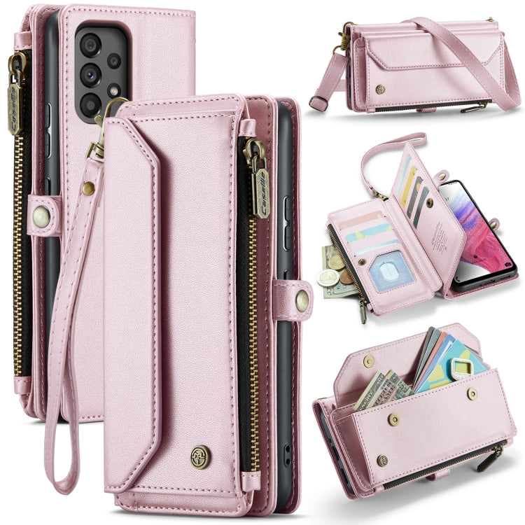 For Samsung Galaxy A53 5G CaseMe C36 Card Slots Zipper Wallet RFID Anti-theft Leather Phone Case(Pink) - Galaxy Phone Cases by CaseMe | Online Shopping South Africa | PMC Jewellery | Buy Now Pay Later Mobicred