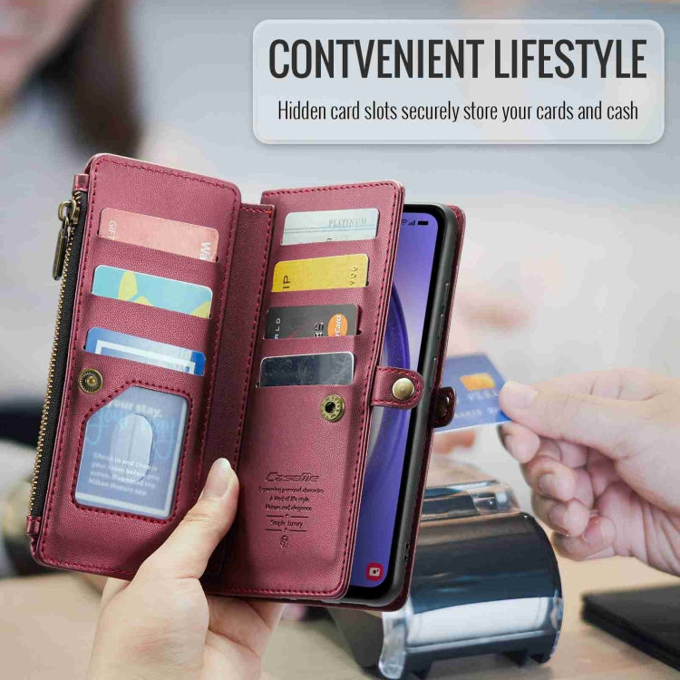 For Samsung Galaxy A54 5G CaseMe C36 Card Slots Zipper Wallet RFID Anti-theft Leather Phone Case(Wine Red) - Galaxy Phone Cases by CaseMe | Online Shopping South Africa | PMC Jewellery | Buy Now Pay Later Mobicred