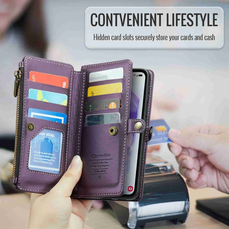 For Samsung Galaxy A55 5G CaseMe C36 Card Slots Zipper Wallet RFID Anti-theft Leather Phone Case(Purple) - Galaxy Phone Cases by CaseMe | Online Shopping South Africa | PMC Jewellery | Buy Now Pay Later Mobicred