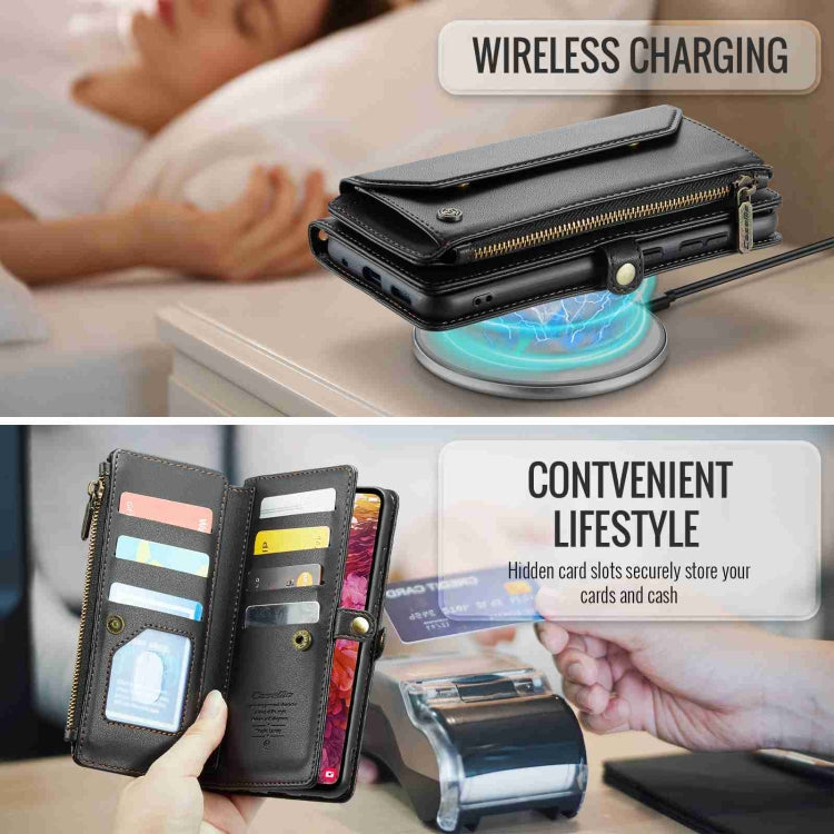 For Samsung Galaxy S20 FE CaseMe C36 Card Slots Zipper Wallet RFID Anti-theft Leather Phone Case(Black) - free shipping - PMC Jewellery - Order now!