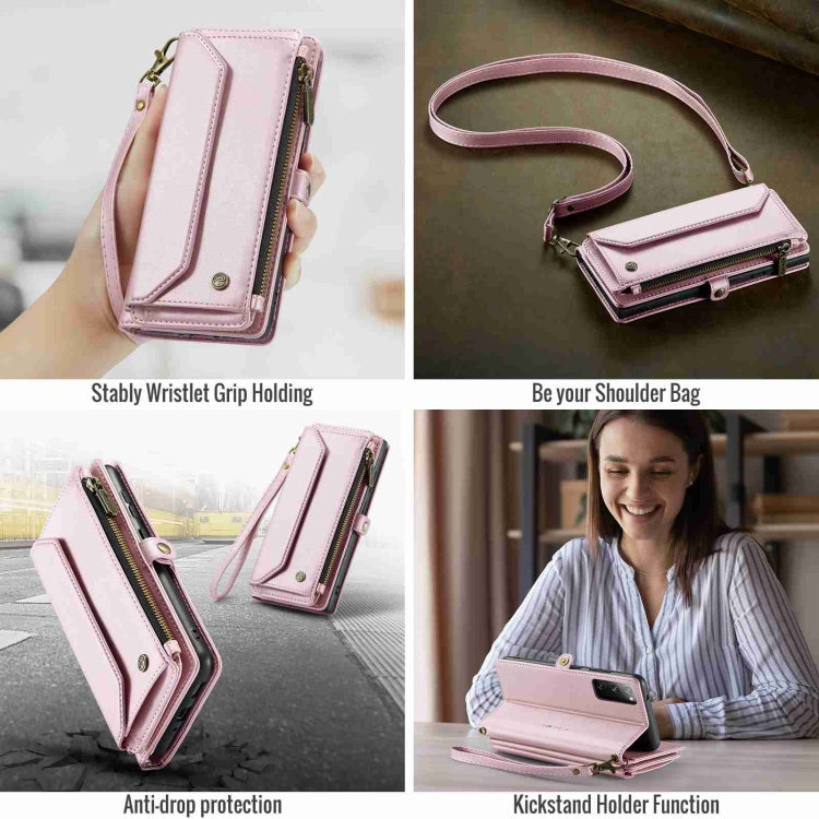 For Samsung Galaxy S20 FE CaseMe C36 Card Slots Zipper Wallet RFID Anti-theft Leather Phone Case(Pink) - Galaxy S20 FE Cases by CaseMe | Online Shopping South Africa | PMC Jewellery | Buy Now Pay Later Mobicred