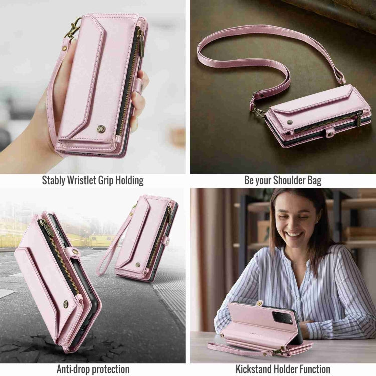 For Samsung Galaxy S20+ CaseMe C36 Card Slots Zipper Wallet RFID Anti-theft Leather Phone Case(Pink) - free shipping - PMC Jewellery - Order now!