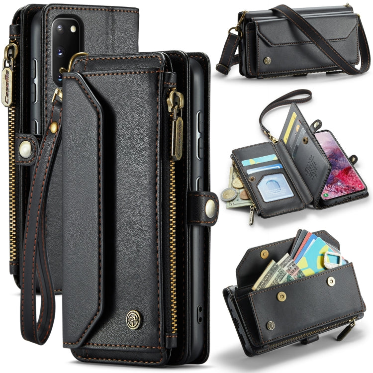 For Samsung Galaxy S20 CaseMe C36 Card Slots Zipper Wallet RFID Anti-theft Leather Phone Case(Black) - Galaxy Phone Cases by CaseMe | Online Shopping South Africa | PMC Jewellery | Buy Now Pay Later Mobicred