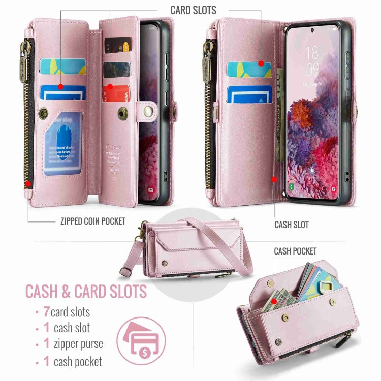 For Samsung Galaxy S20 CaseMe C36 Card Slots Zipper Wallet RFID Anti-theft Leather Phone Case(Pink) - Galaxy Phone Cases by CaseMe | Online Shopping South Africa | PMC Jewellery | Buy Now Pay Later Mobicred