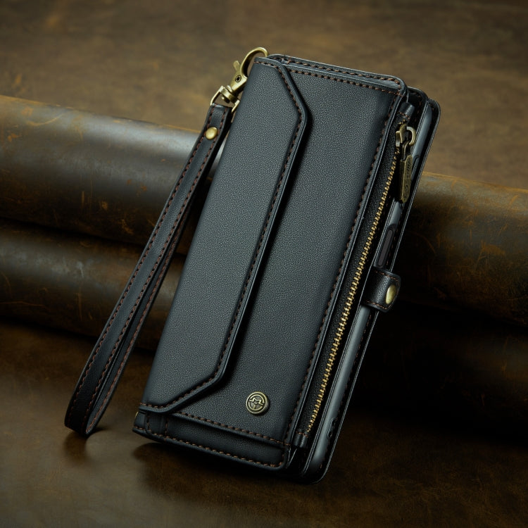 For Samsung Galaxy S21+ 5G CaseMe C36 Card Slots Zipper Wallet RFID Anti-theft Leather Phone Case(Black) - free shipping - PMC Jewellery - Order now!