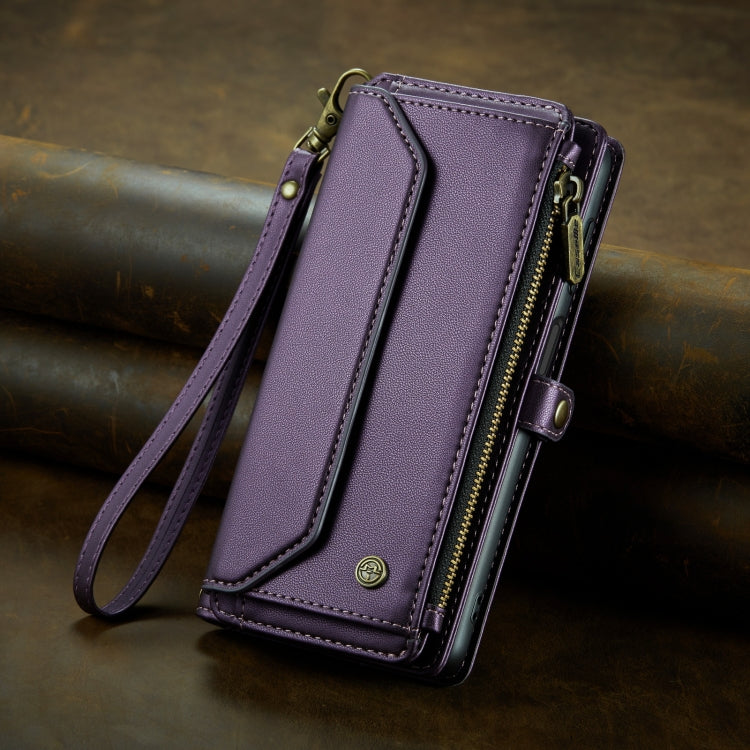 For Samsung Galaxy S23 5G CaseMe C36 Card Slots Zipper Wallet RFID Anti-theft Leather Phone Case(Purple) - free shipping - PMC Jewellery - Order now!