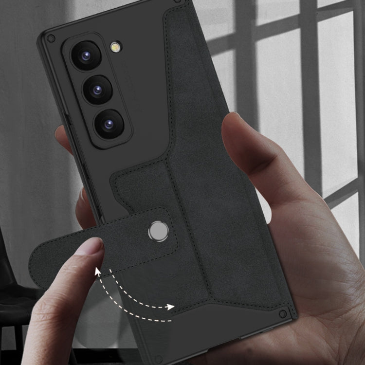 For Samsung Galaxy Z Fold6 GKK Integrated Armor Flip Leather Case with Pen Slot, Stylus Not Included(Brown) - free shipping - PMC Jewellery - Order now!