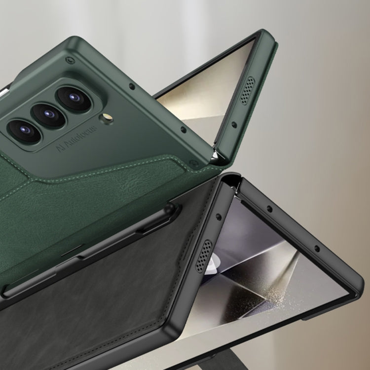 For Samsung Galaxy Z Fold6 GKK Integrated Armor Flip Leather Case with Pen Slot, Stylus Not Included(Brown) - free shipping - PMC Jewellery - Order now!