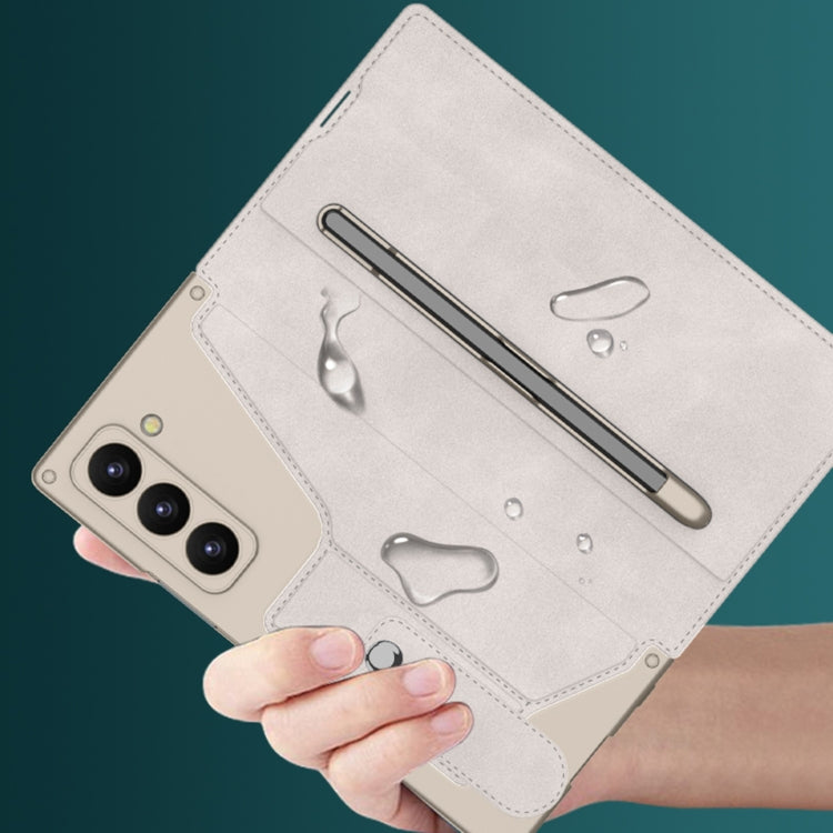 For Samsung Galaxy Z Fold6 GKK Integrated Armor Flip Leather Case with Pen Slot, Stylus Not Included(Titanium Grey) - free shipping - PMC Jewellery - Order now!