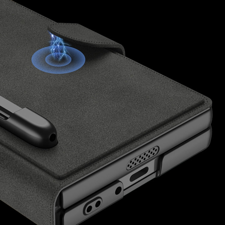 For Samsung Galaxy Z Fold6 GKK Integrated Armor Flip Leather Case with Pen Slot, Stylus Not Included(Titanium Grey) - free shipping - PMC Jewellery - Order now!