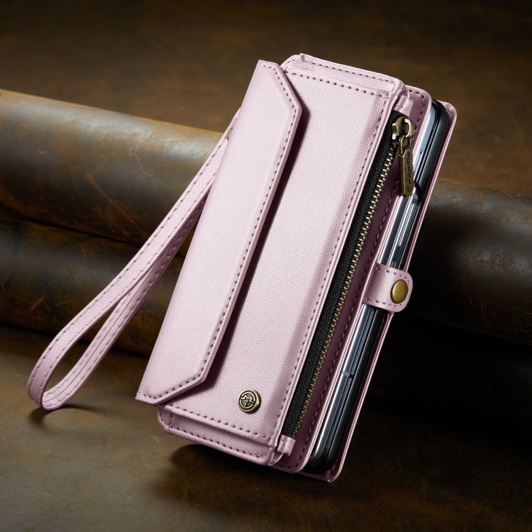 For Samsung Galaxy Z Fold4 CaseMe C36 Card Slots Zipper Wallet RFID Anti-theft Leather Phone Case(Pink) - Galaxy Z Fold4 5G Cases by CaseMe | Online Shopping South Africa | PMC Jewellery | Buy Now Pay Later Mobicred